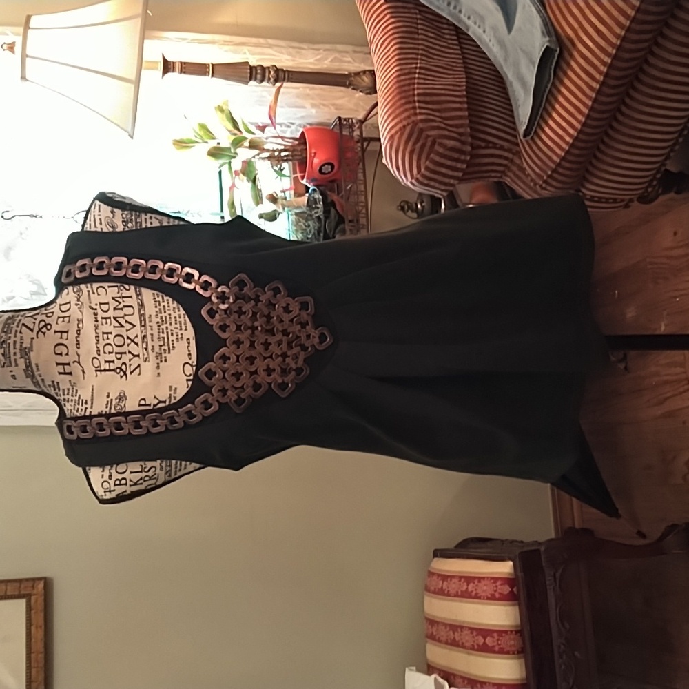 Womens beautiful embellished dark green racer back top by Prairie New York.